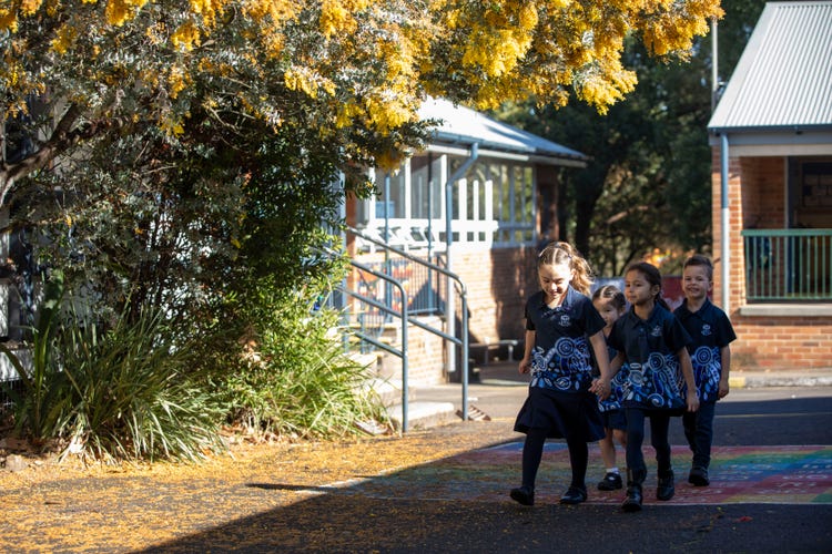 Students walking to class
