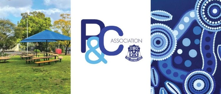 P&C logo, outdoor classroom and school colours